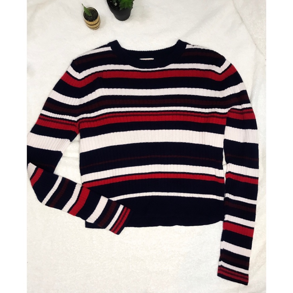 Mossimo Long Sleeve Ribbed Crop Sweater Sz-Med